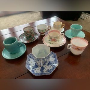 Demitasse cups and saucers assorted